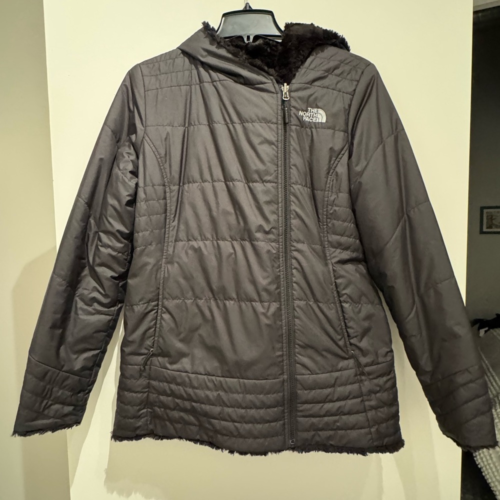 The North Face jacket, black, reversable, size medium